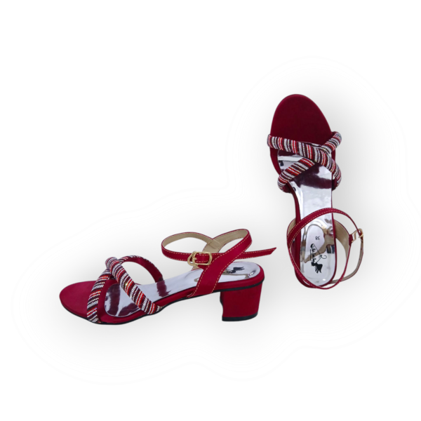 RED SATIN  HEEL