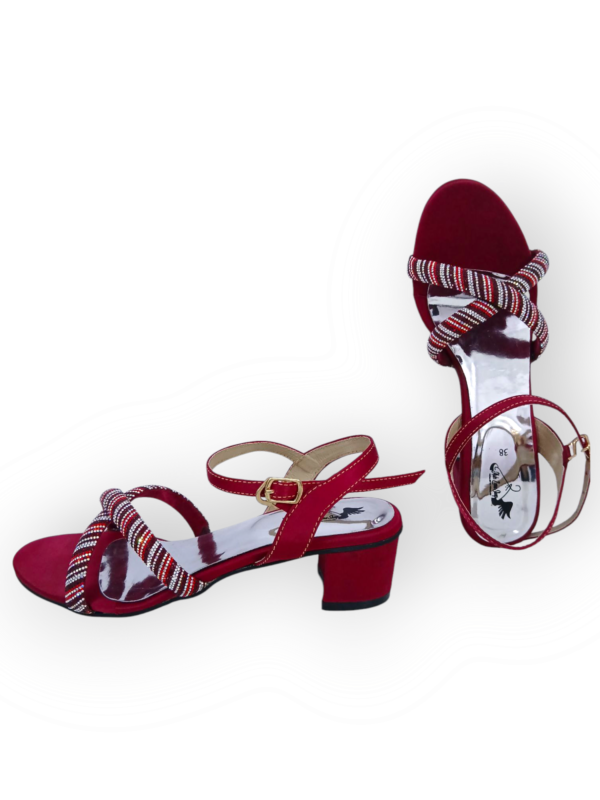 RED SATIN  HEEL