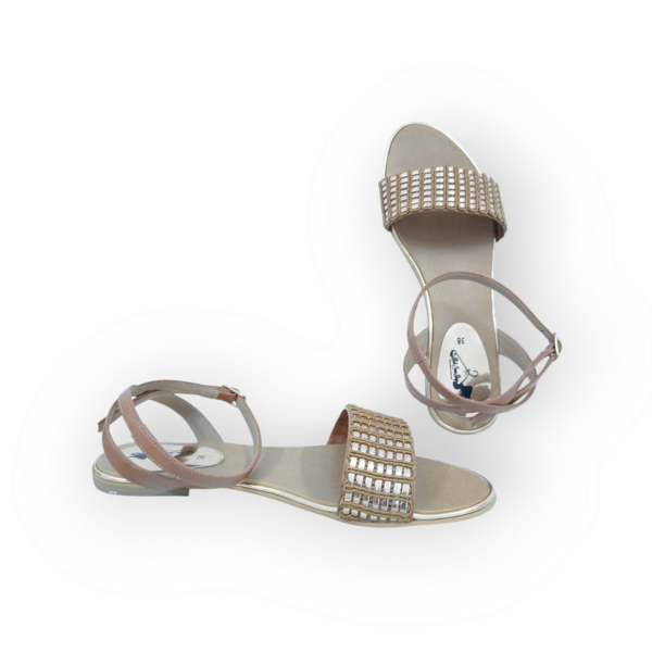 GOLDEN ROUND FLAT SANDAL