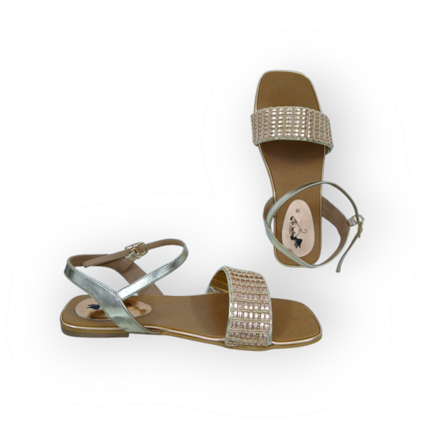 GOLDEN SQUARE FLAT SANDAL