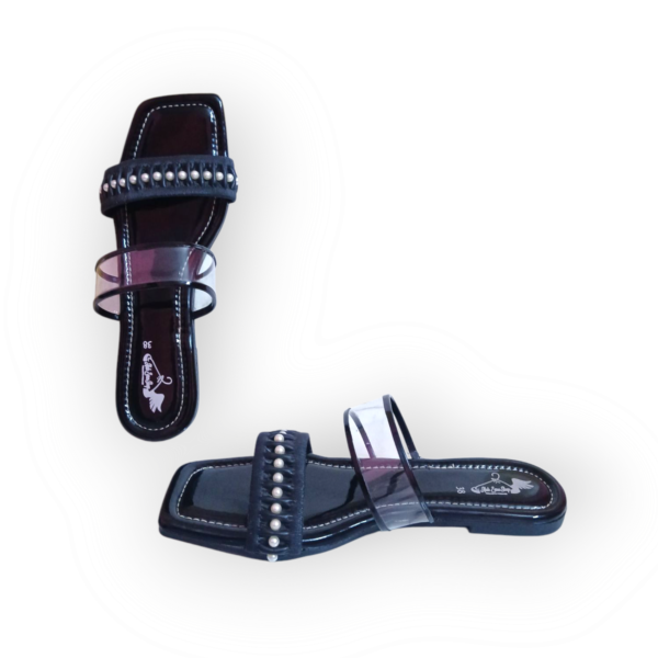 BLACK PEARL DOUBLE STRIP FLAT CHAPPAL