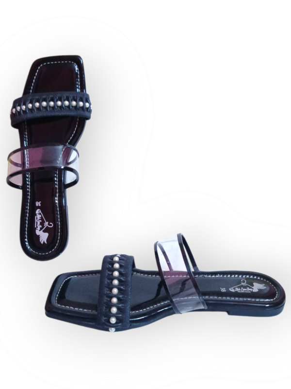 BLACK PEARL DOUBLE STRIP FLAT CHAPPAL